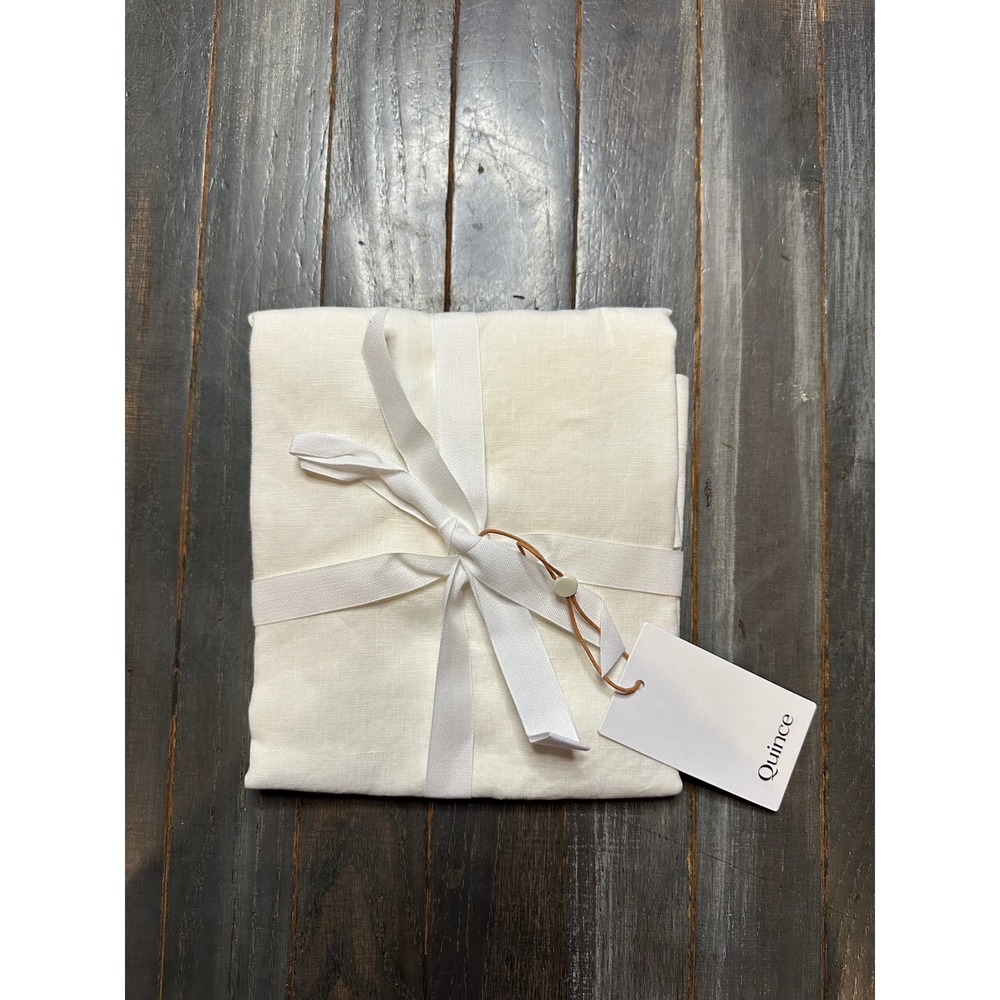 Quince European Linen Everyday Napkins Set of 4 Ivory